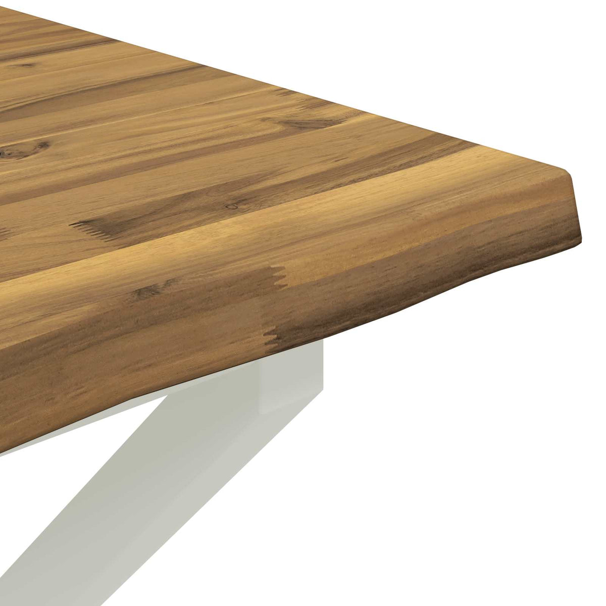 70 x 70 x 75 cm Legno di Acacia Massello Bianco Quadrato | homemem39