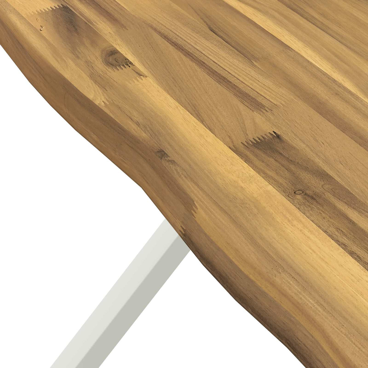 70 x 70 x 75 cm Legno di Acacia Massello Bianco Quadrato | homemem39