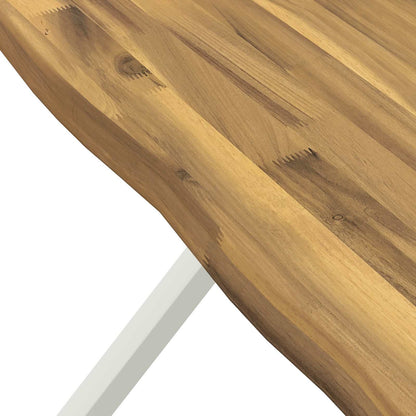 70 x 70 x 75 cm Legno di Acacia Massello Bianco Quadrato | homemem39