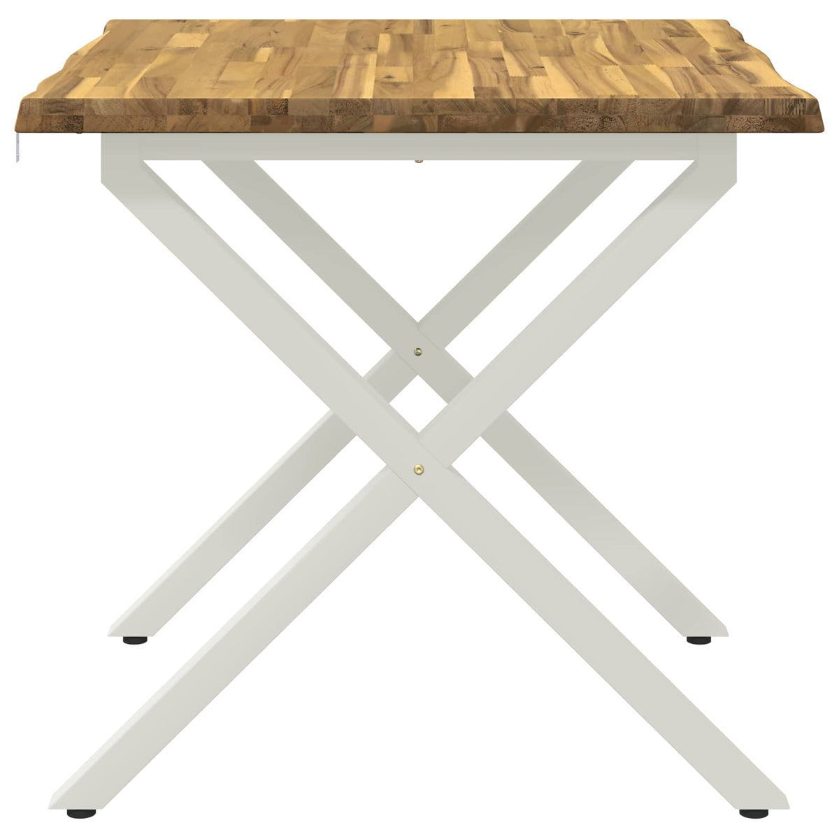 70 x 70 x 75 cm Legno di Acacia Massello Bianco Quadrato | homemem39