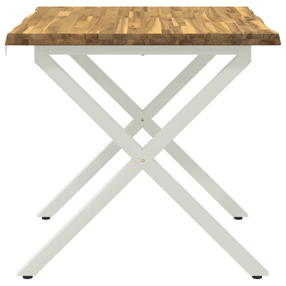 70 x 70 x 75 cm Legno di Acacia Massello Bianco Quadrato | homemem39