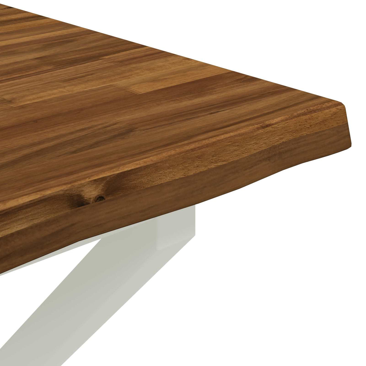 80 x 80 x 75 cm Legno di Acacia Massello Naturale e Bianco | homemem39