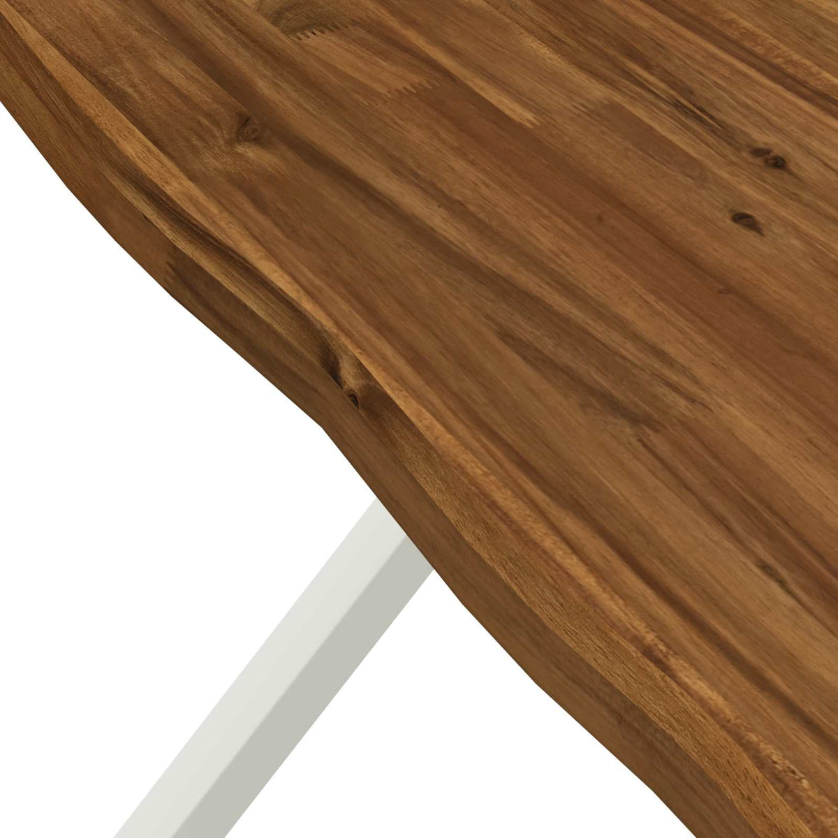80 x 80 x 75 cm Legno di Acacia Massello Naturale e Bianco | homemem39