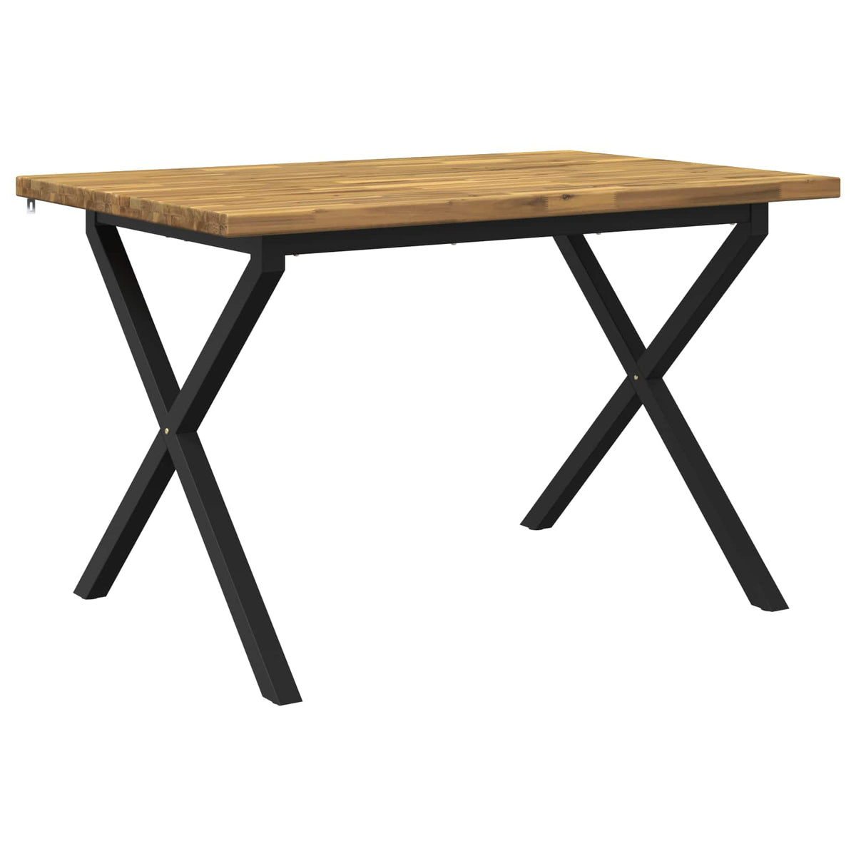 120 x 80 x 75 cm Legno di Acacia Massello Bianco e Nero | homemem39