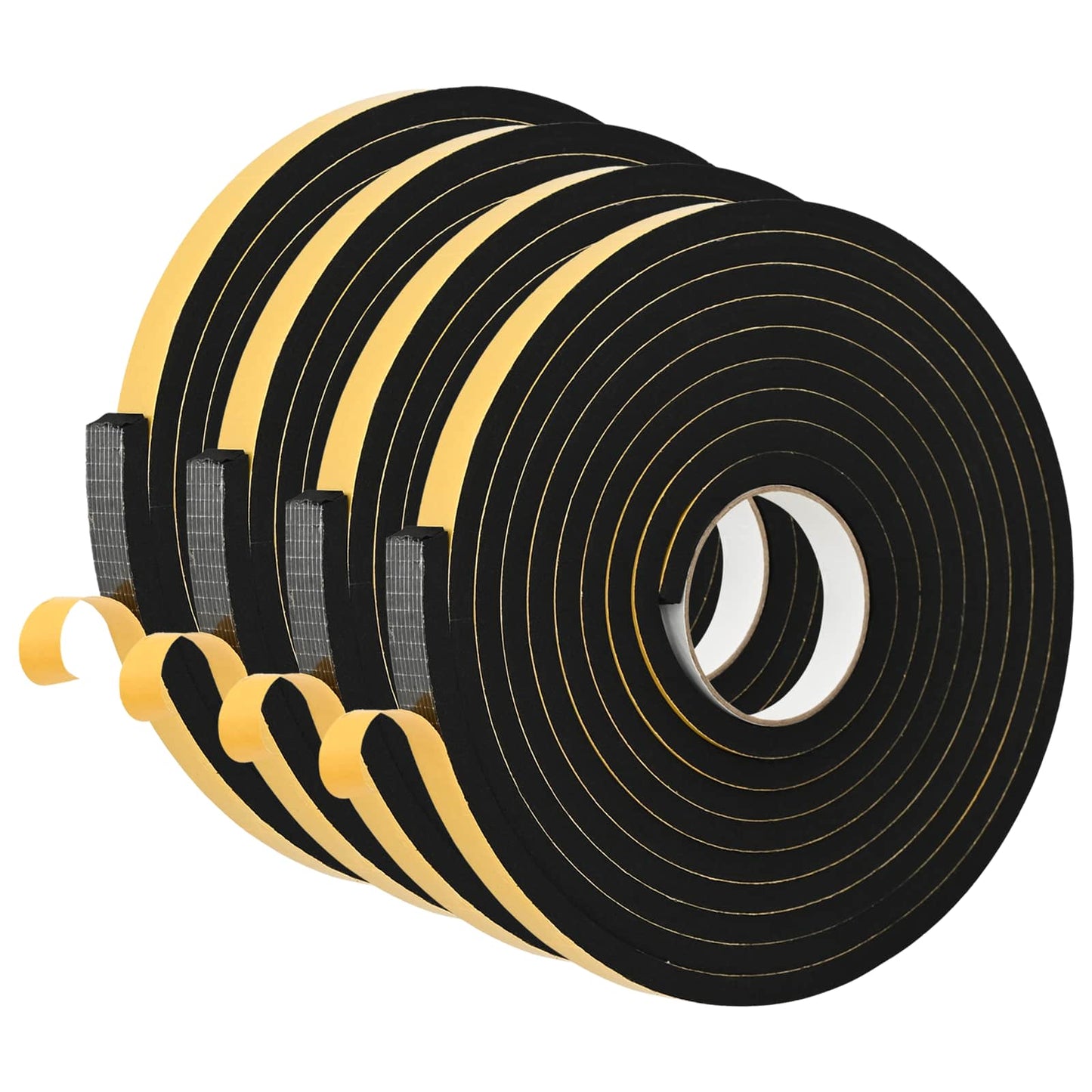 Nastro adesivo in schiuma 4 pcs Nero 15mm x 5m Schiuma CR | homemem39