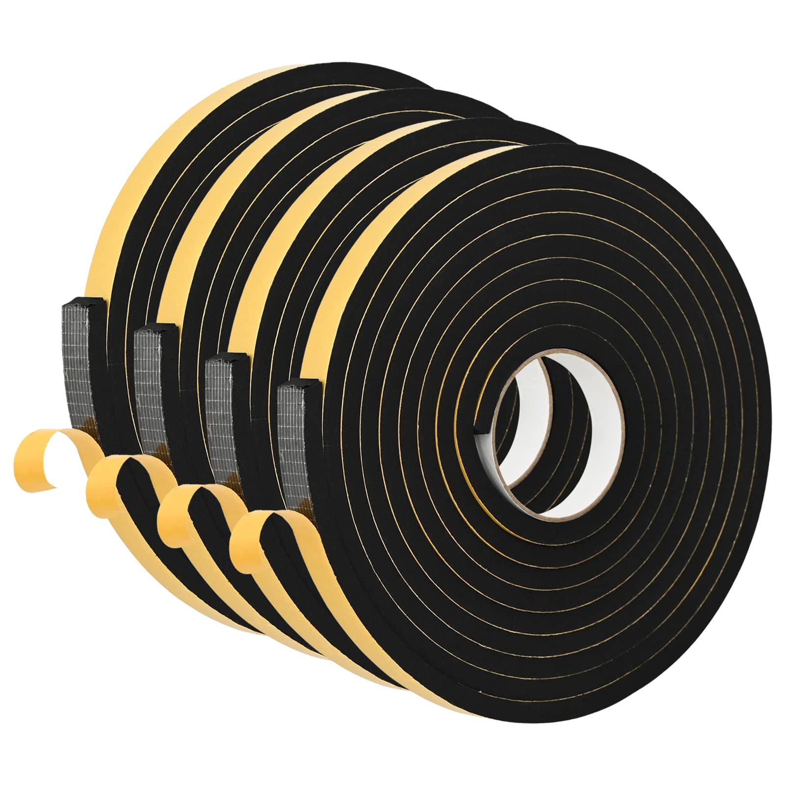 Nastro adesivo in schiuma 4 pcs Nero 15mm x 5m Schiuma CR | homemem39