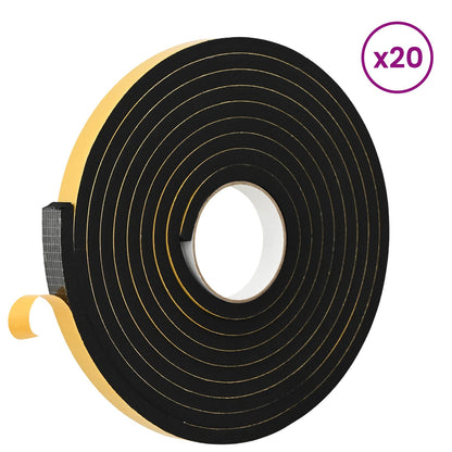 Nastro adesivo in schiuma 20 pcs Nero 15mm x 5m Schiuma CR | homemem39