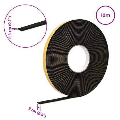 Nastro adesivo in schiuma Nero 20mm x 10m Schiuma CR | homemem39