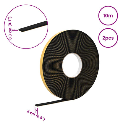 Nastro adesivo in schiuma 2 pcs Nero 20mm x 10m Schiuma CR | homemem39
