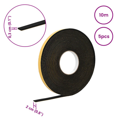 Nastro adesivo in schiuma 5 pcs Nero 20mm x 10m Schiuma CR | homemem39