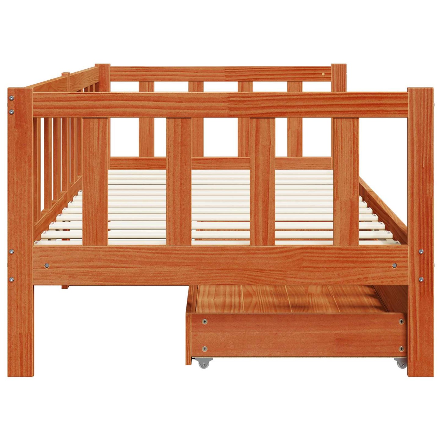 Daybed con testiera 3 pcs Marrone cerato Legno di Pino Massello | homemem39