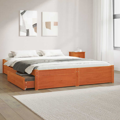 Struttura del letto con cassetto Marrone cerato 120 x 200 cm | homemem39