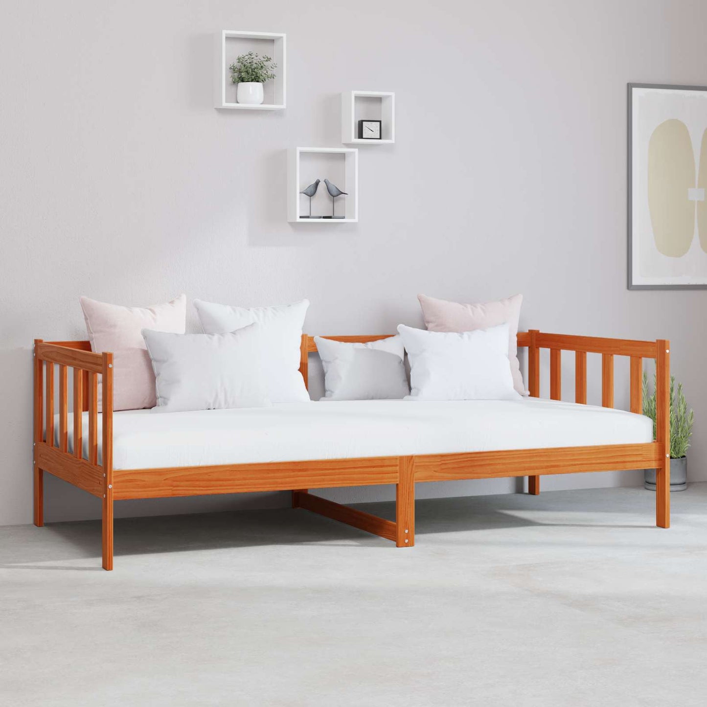 Letto Giorno con materasso Marrone Cera e Bianco 90 x 200 cm | homemem39