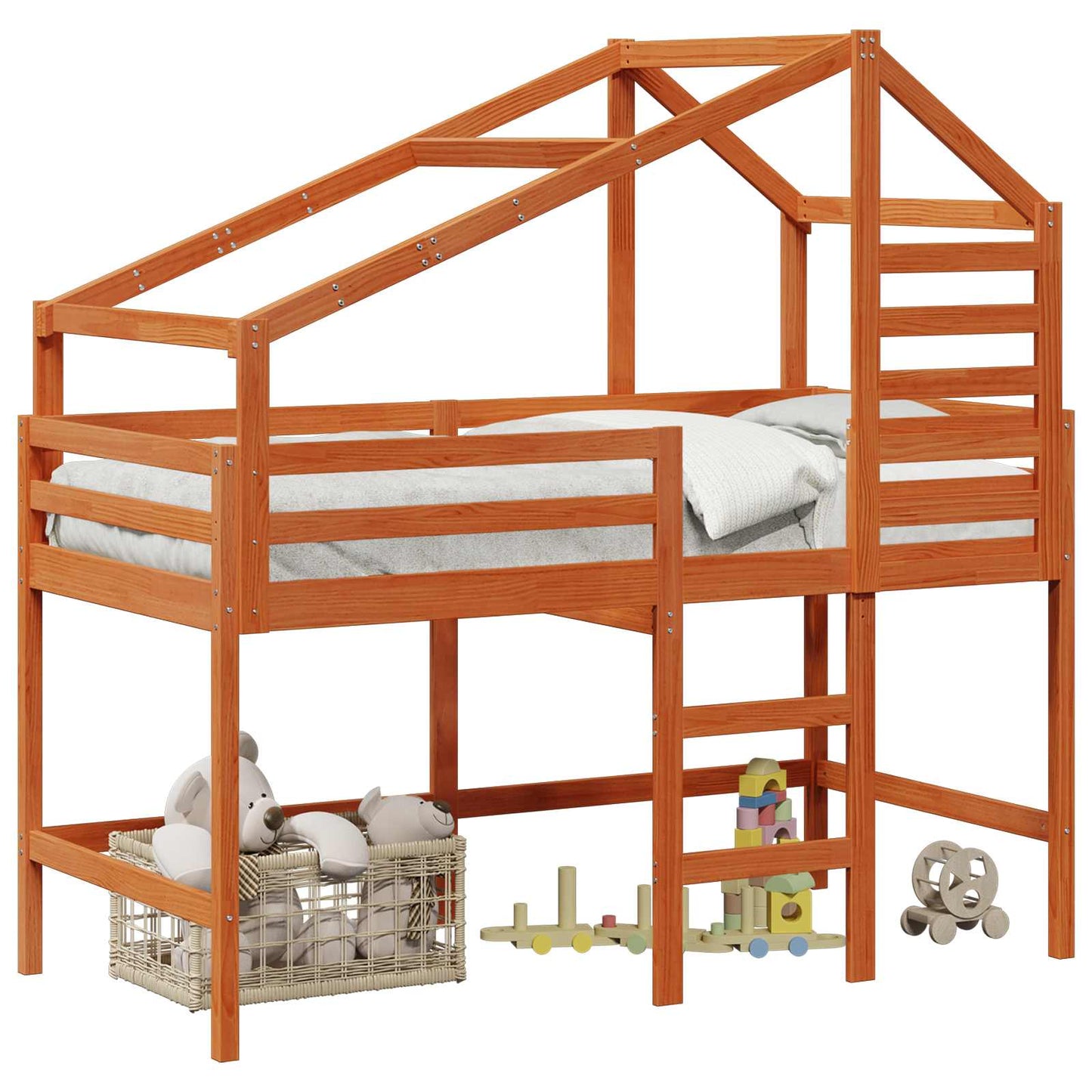 Struttura per letto soppalco Marrone Cera 90 x 190 cm | homemem39