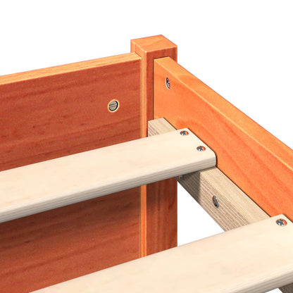 Libreria Struttura Letto Marrone cerato 200 x 200 cm