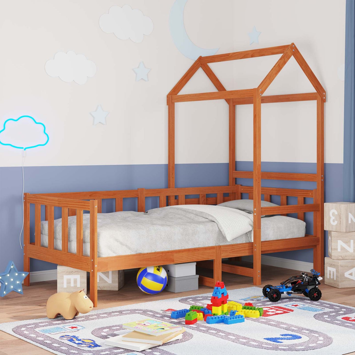 Set di Letto per il Giorno 2 pcs Marrone cerato Pino massello | homemem39