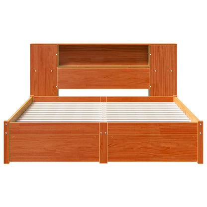 Libreria Struttura Letto Marrone cerato 160 x 200 cm