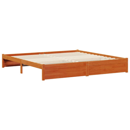 Struttura del letto 2 pcs Marrone cerato Legno di Pino Massello | homemem39
