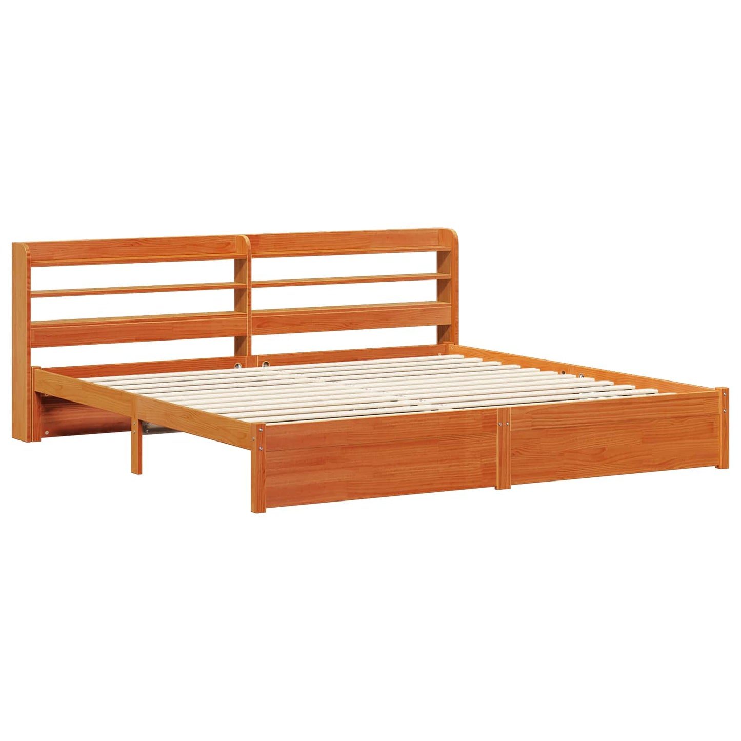 Struttura del letto 2 pcs Marrone cerato Legno di Pino Massello | homemem39