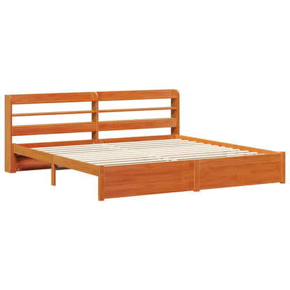 Struttura del letto 2 pcs Marrone cerato Legno di Pino Massello | homemem39