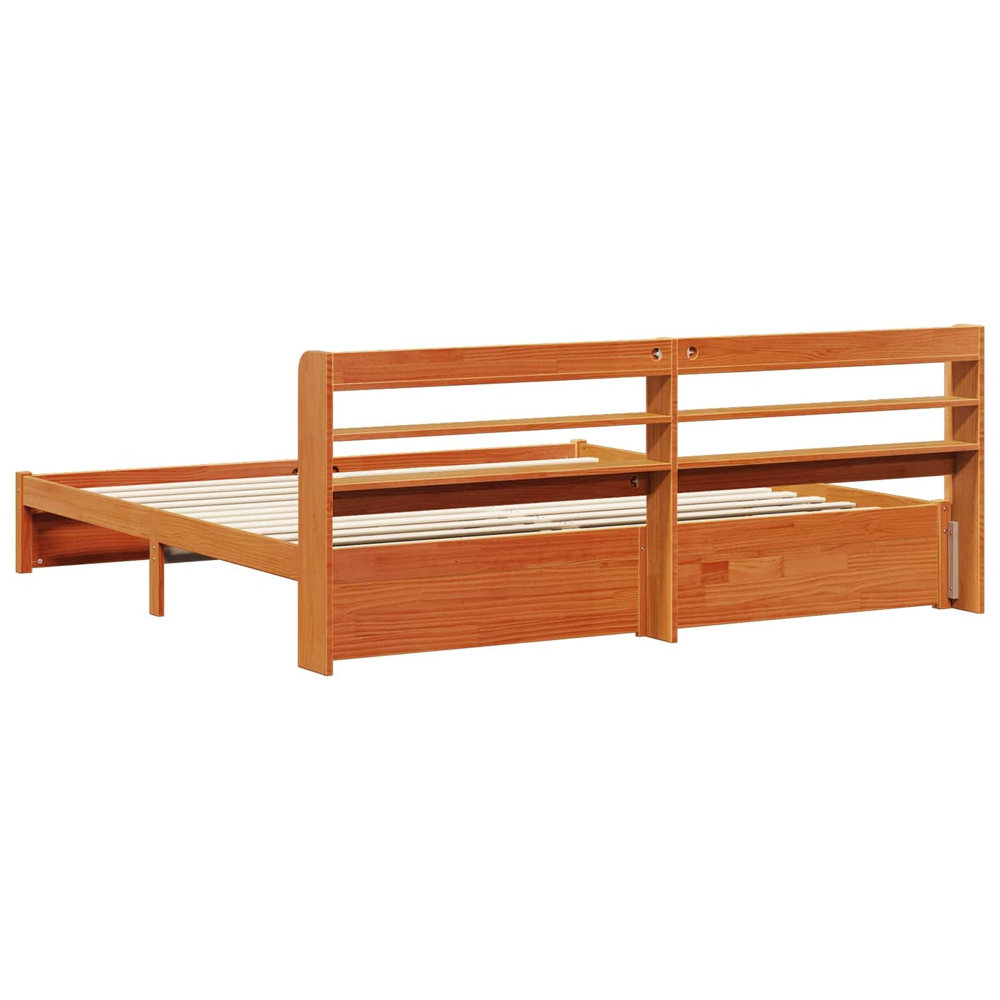 Struttura del letto 2 pcs Marrone cerato Legno di Pino Massello | homemem39