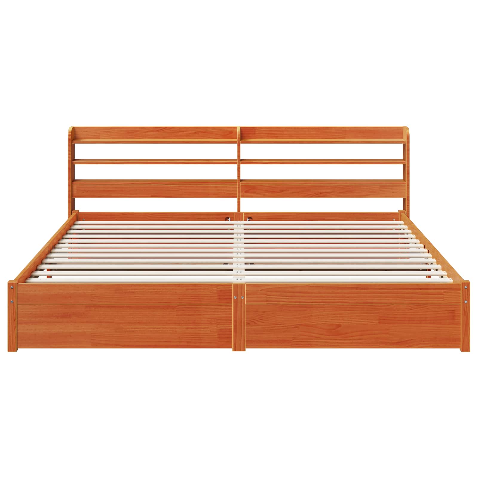 Struttura del letto 2 pcs Marrone cerato Legno di Pino Massello | homemem39