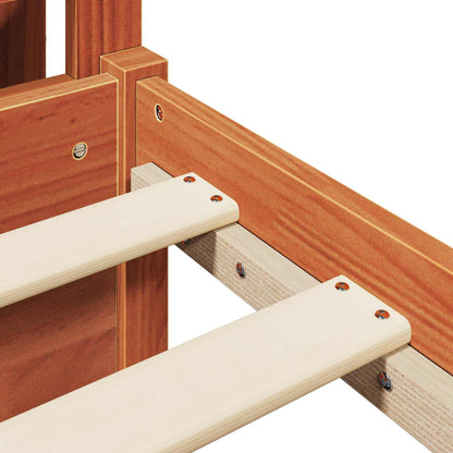 Struttura del letto 2 pcs Marrone cerato Legno di Pino Massello | homemem39