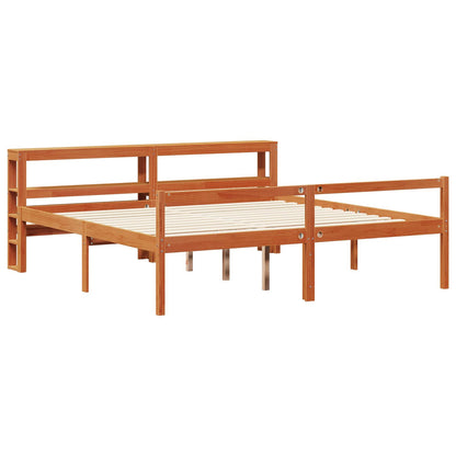Struttura del letto 2 pcs Marrone cerato Legno di Pino Massello | homemem39