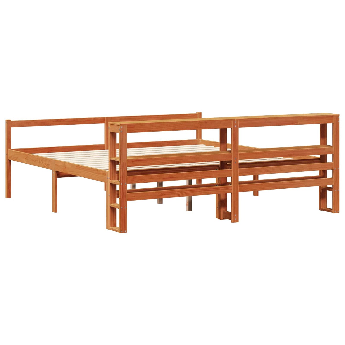 Struttura del letto 2 pcs Marrone cerato Legno di Pino Massello | homemem39