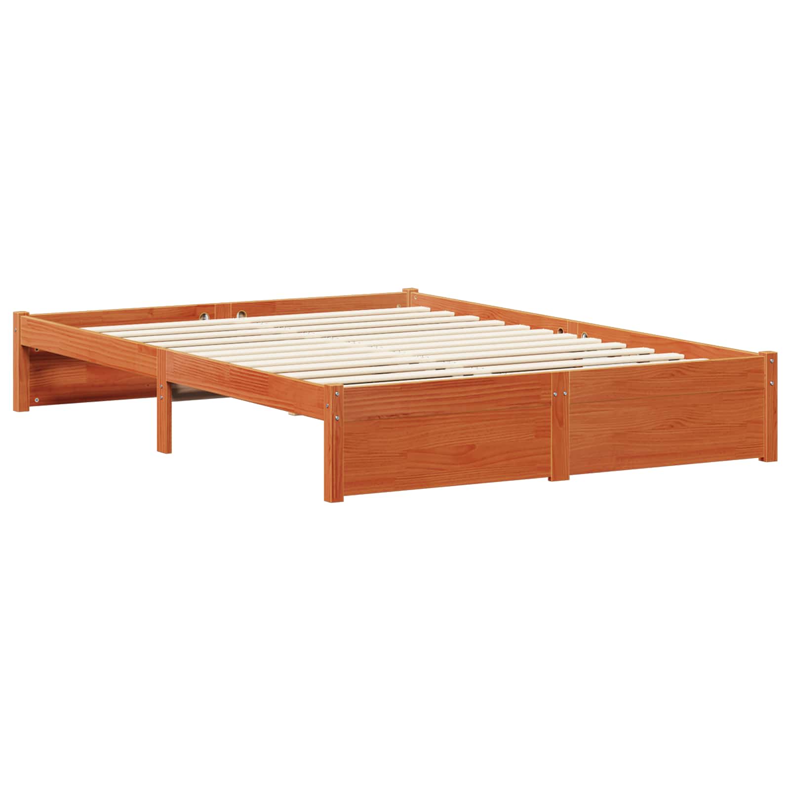 Struttura del letto 2 pcs Marrone cerato Legno di Pino Massello | homemem39