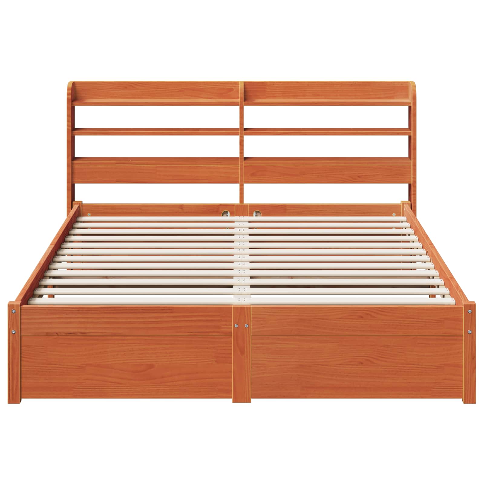 Struttura del letto 2 pcs Marrone cerato Legno di Pino Massello | homemem39