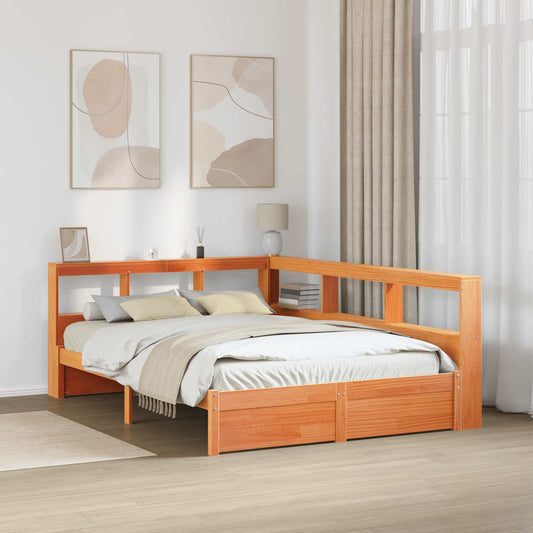 Letto Libreria con testiera 2 pcs Marrone cerato 200 x 150 cm | homemem39