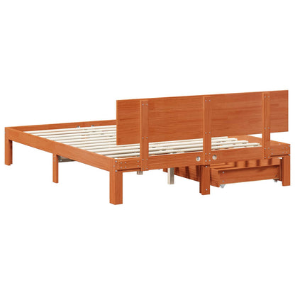 Struttura del letto 3 pcs Marrone cerato Legno di Pino Massello | homemem39