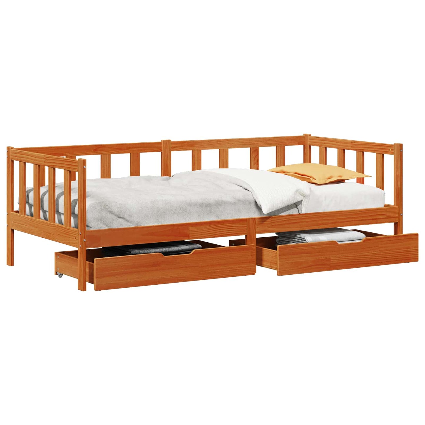 Daybed con testiera 3 pcs Marrone cerato Legno di Pino Massello | homemem39