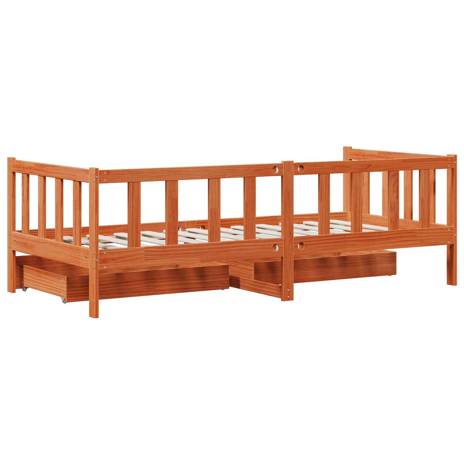 Daybed con testiera 3 pcs Marrone cerato Legno di Pino Massello | homemem39