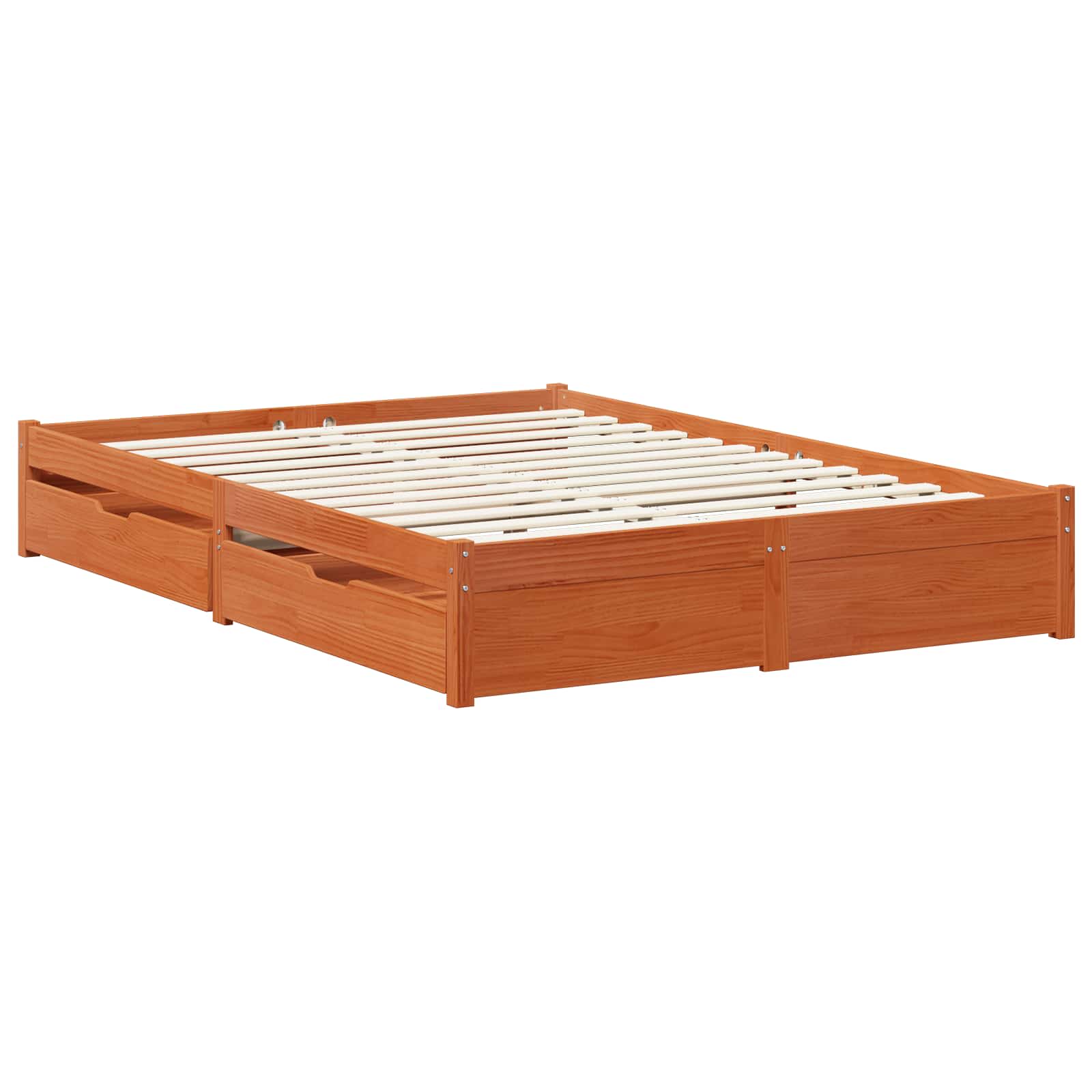 Struttura del letto 3 pcs Marrone cerato Legno di Pino Massello | homemem39