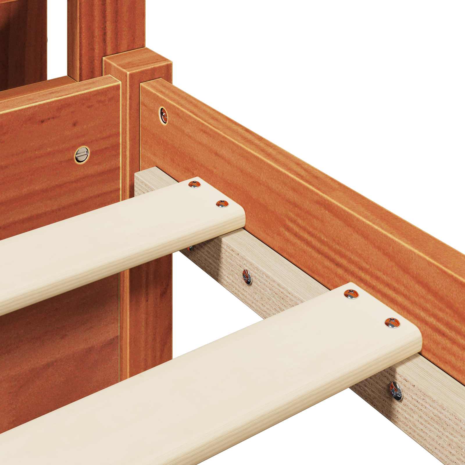 Struttura del letto 2 pcs Marrone cerato Legno di Pino Massello | homemem39