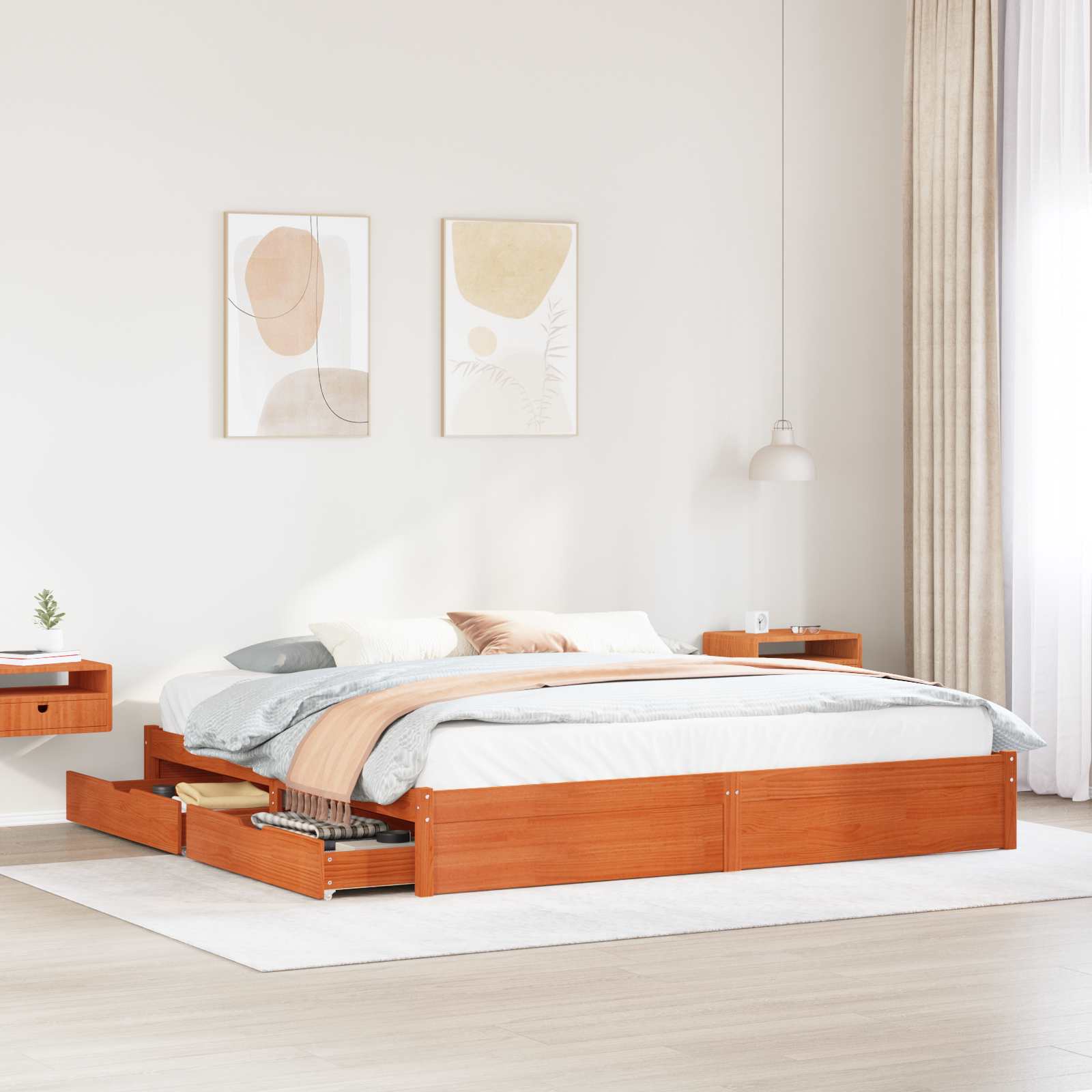 Struttura del letto con cassetto Marrone cerato 180 x 200 cm | homemem39