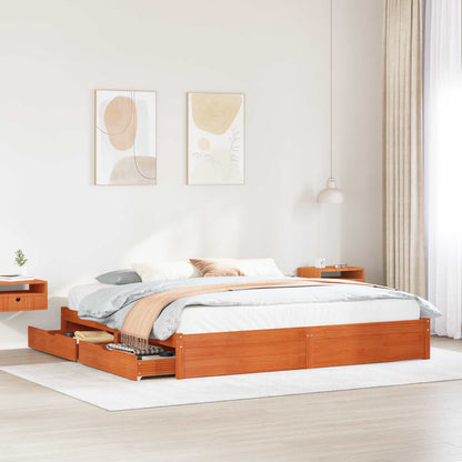 Struttura del letto con cassetto Marrone cerato 180 x 200 cm | homemem39