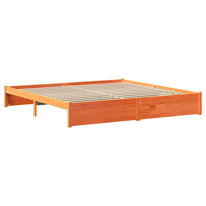 Letto Libreria con testiera 2 pcs Marrone cerato 200 x 200 cm | homemem39