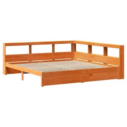 Letto Libreria con testiera 2 pcs Marrone cerato 200 x 200 cm | homemem39