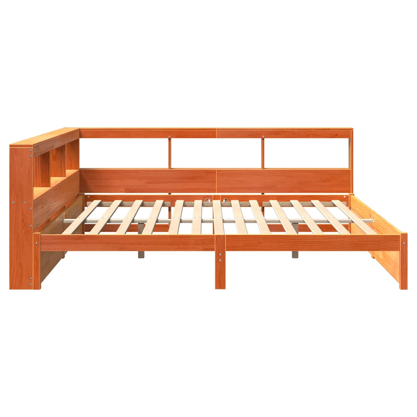 Letto Libreria con testiera 2 pcs Marrone cerato 200 x 200 cm | homemem39