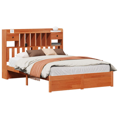Libreria Struttura Letto con testiera Marrone Cera 200 x 160 cm | homemem39