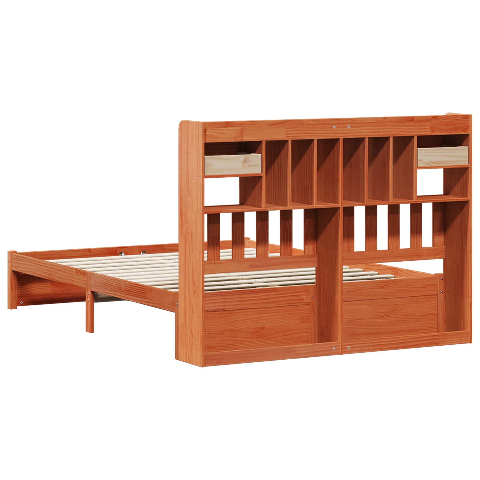 Libreria Struttura Letto con testiera Marrone Cera 200 x 160 cm | homemem39