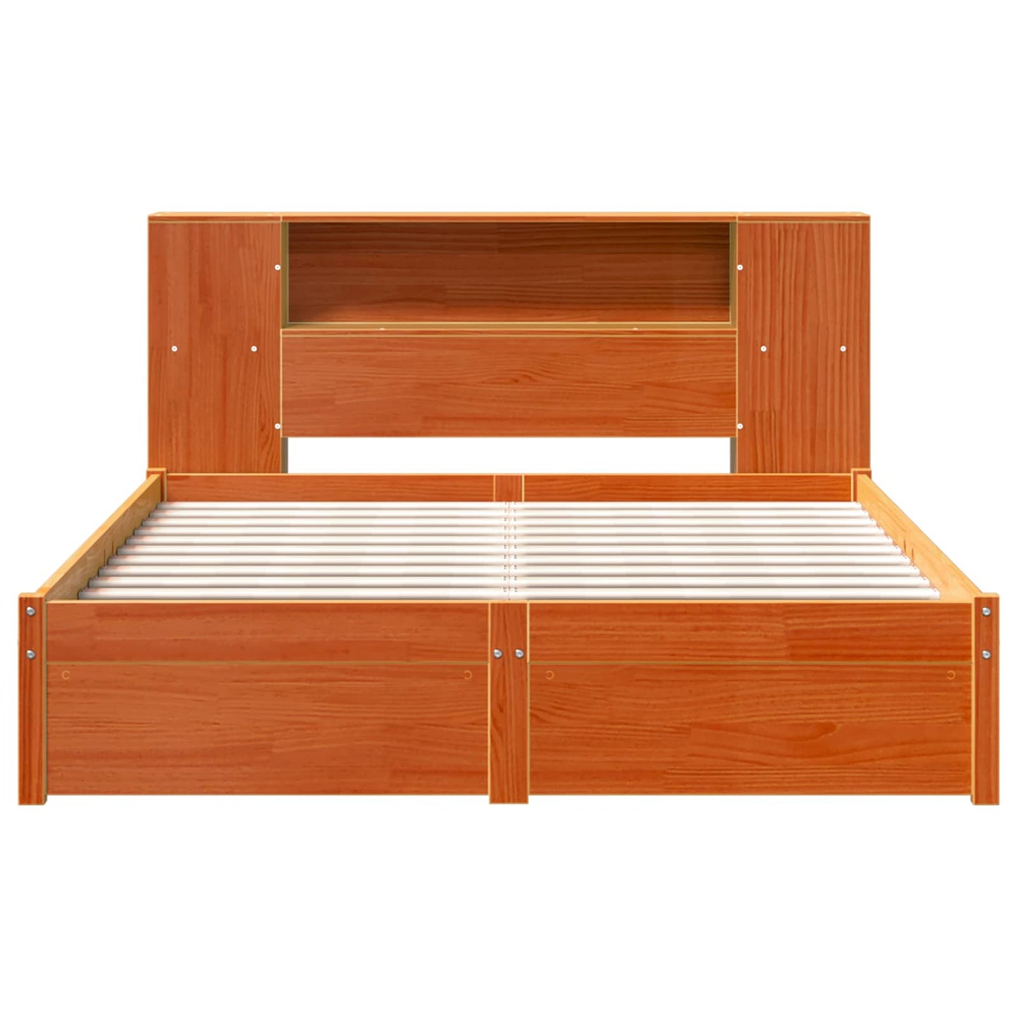 Libreria Struttura Letto Marrone cerato 140 x 200 cm