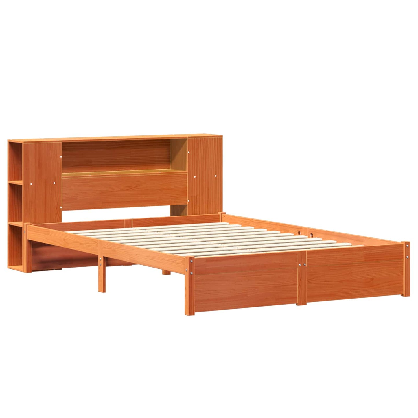 Libreria Struttura Letto Marrone cerato 150 x 200 cm
