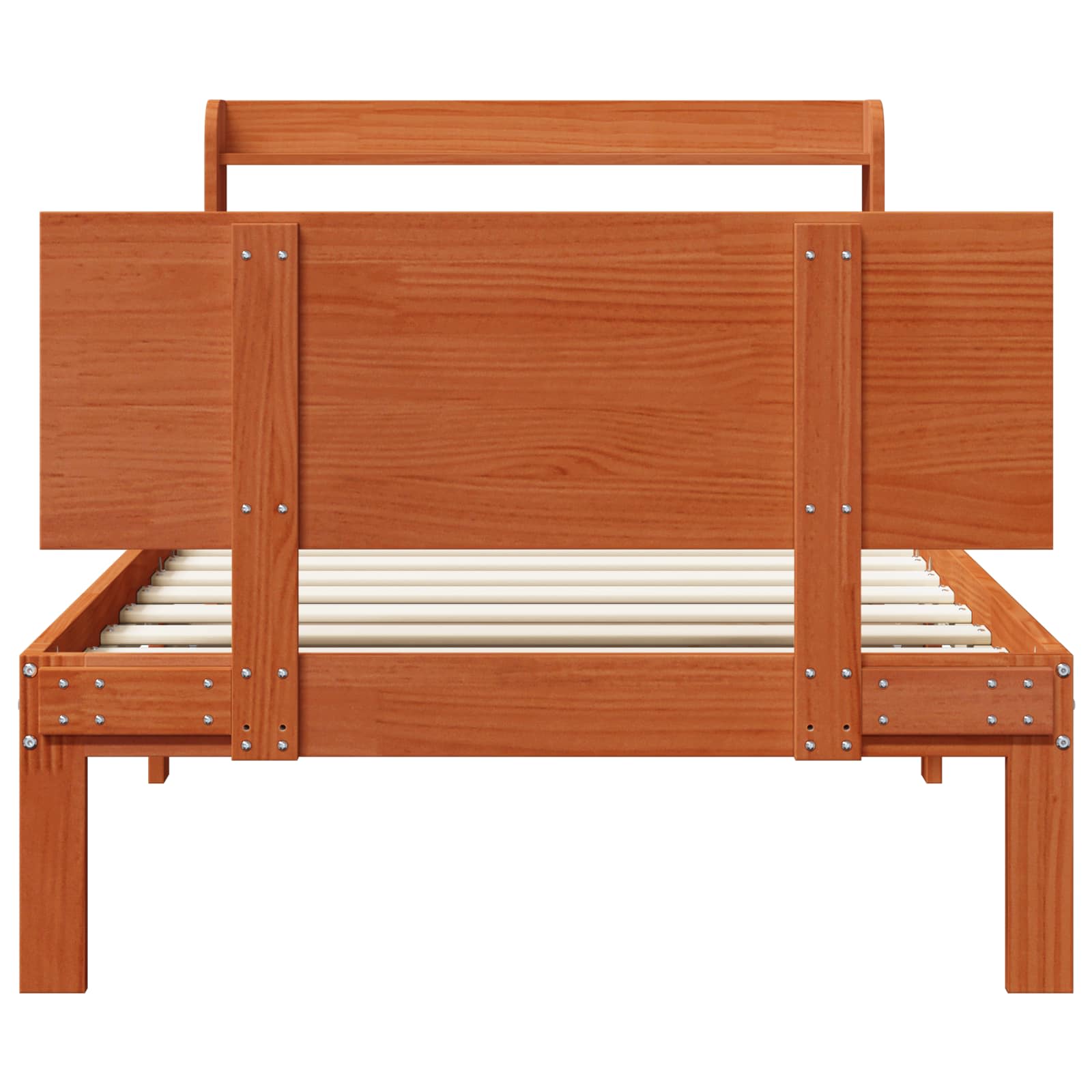 Struttura del letto 2 pcs Marrone cerato Legno di Pino Massello | homemem39