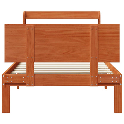 Struttura del letto 2 pcs Marrone cerato Legno di Pino Massello | homemem39