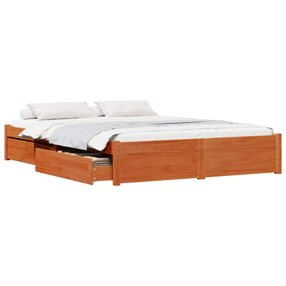 Struttura del letto con cassetto Marrone cerato 140 x 200 cm | homemem39