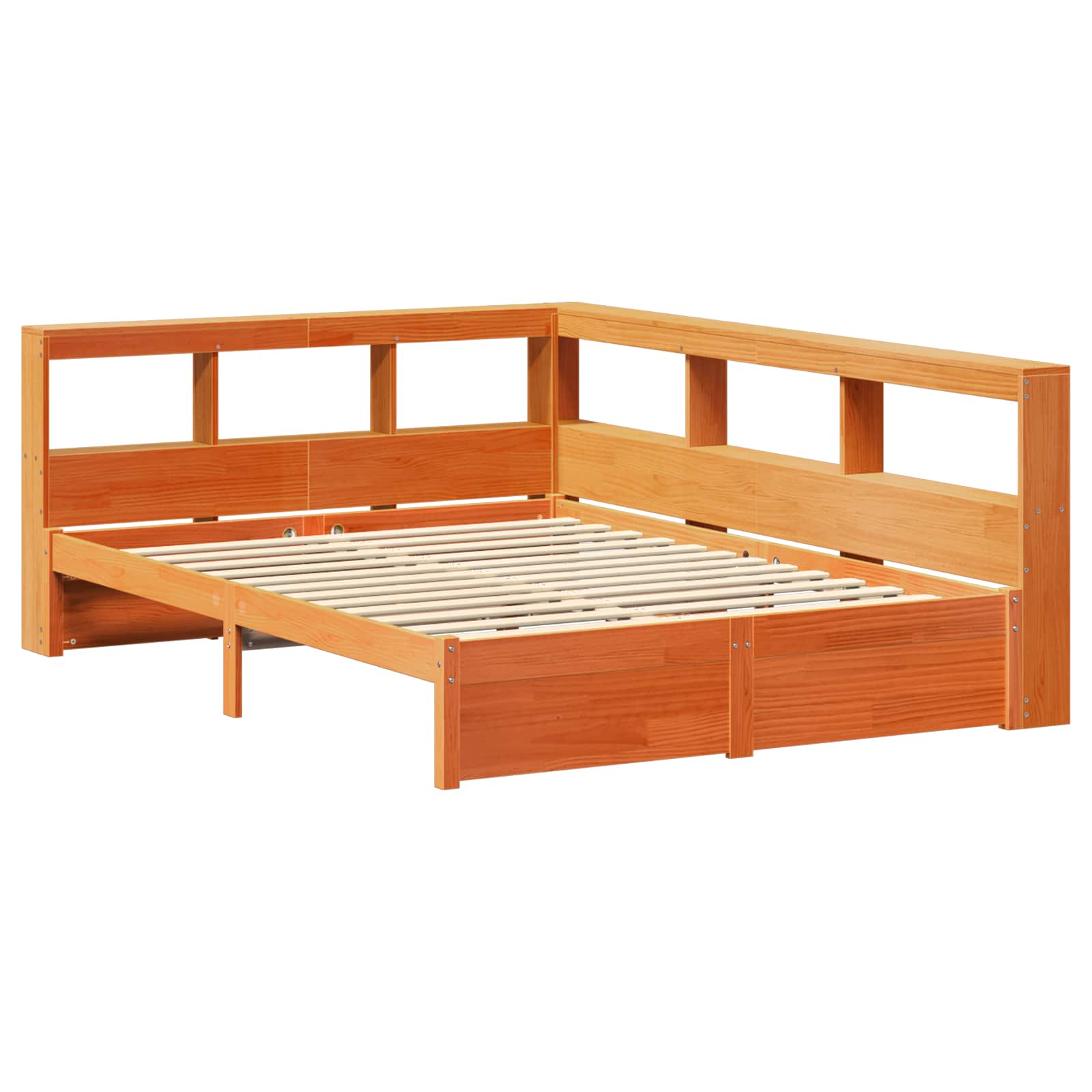 Letto Libreria con testiera 2 pcs Marrone cerato 200 x 160 cm | homemem39